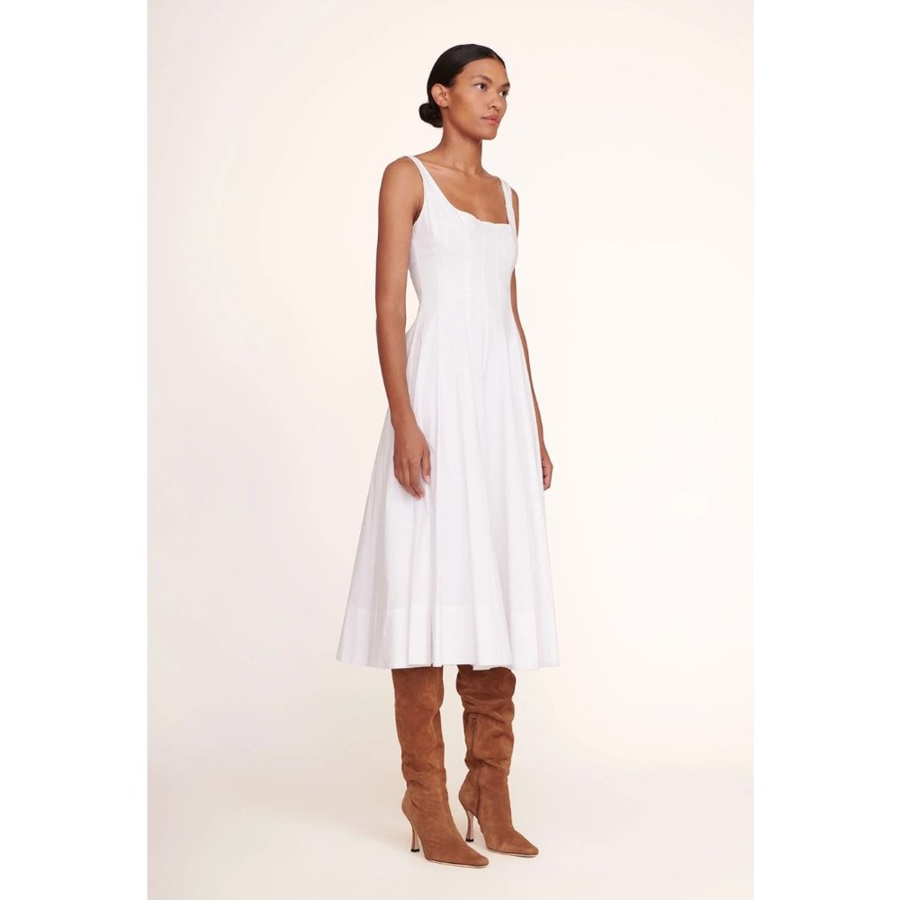 Staud Wells Midi Dress in White